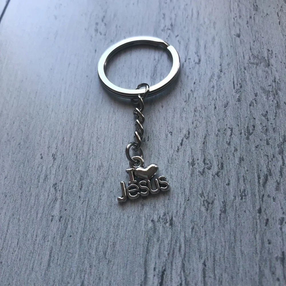 I love Jesus Silver Keychain